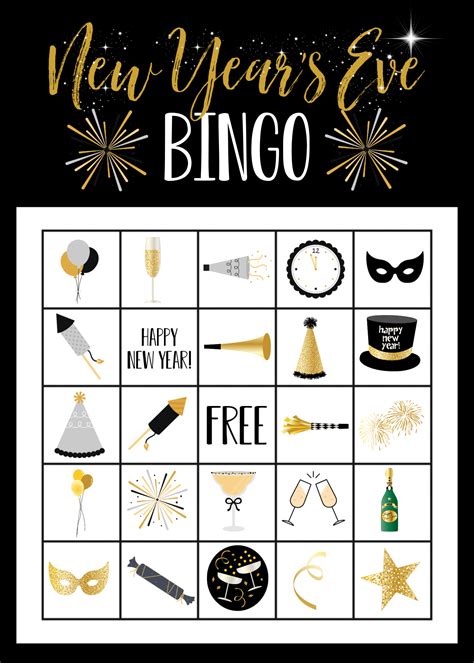 New Years Eve Bingo Free Printable